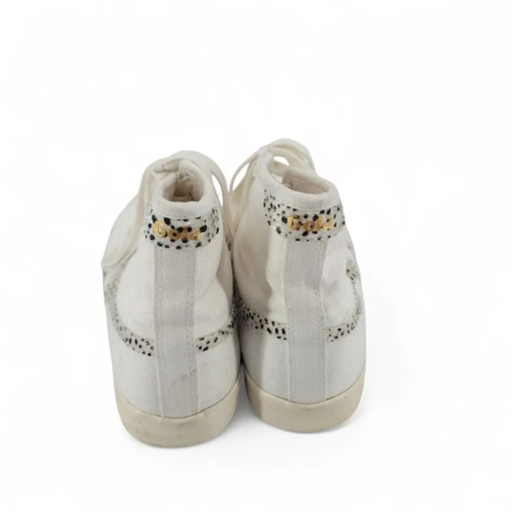Gola Tennis Mark Cox High Top Sneakers Womens US 10‎ EU 41 White Canvas Leopard